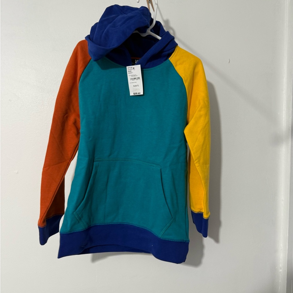 LandsEnd Colorblock Hoodie with Kangaroo Pocket